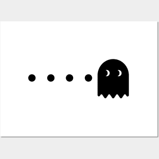 Pacman Ghost Black Posters and Art